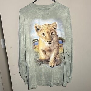The Mountain green lion cub Cotton tie dye  long sleeve Shirt